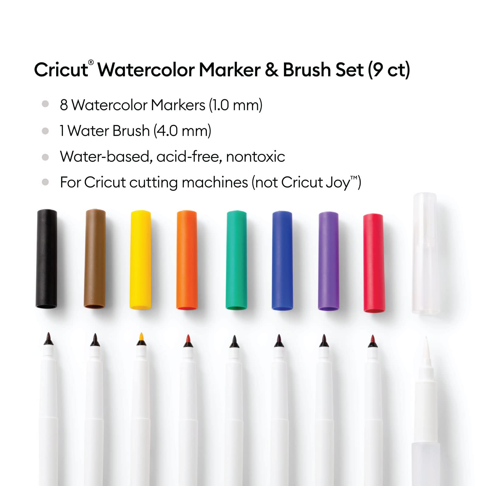 Cricut Enhance Your Crafts: Cricut Watercolor Marker & Brush Set - 8 Non-Toxic Colors for Maker & Explore Machines - View 4 of 8