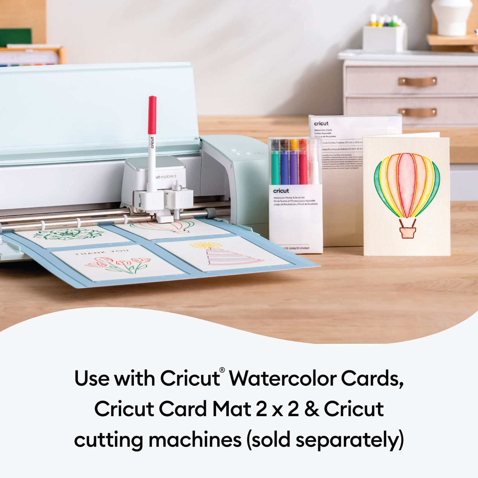 Cricut Enhance Your Crafts: Cricut Watercolor Marker & Brush Set - 8 Non-Toxic Colors for Maker & Explore Machines - View 8 of 8