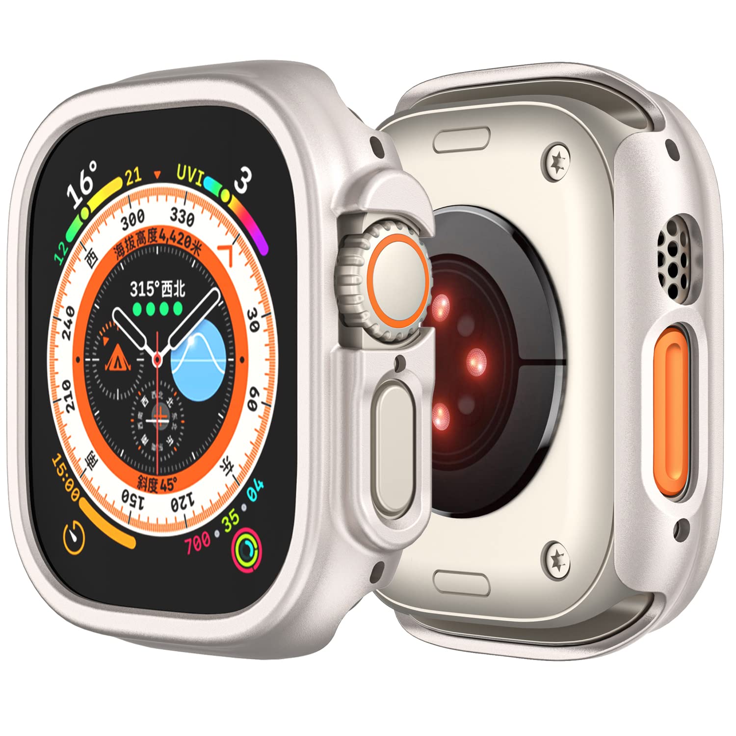 Compatible with Apple Watch Ultra 3 2 1 49mm Hard PC Case Cover - Impact Resistant, Shockproof, All-Around Edge Protective Bumper Cover (3PCS) - View 4 of 9