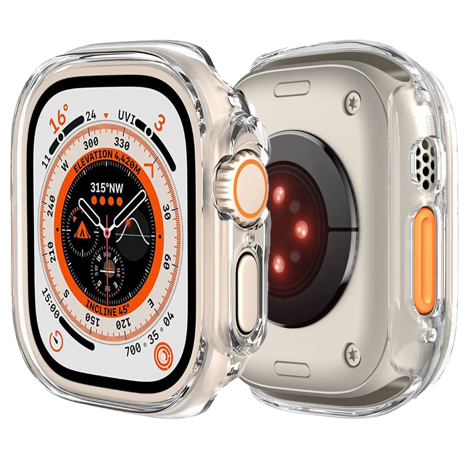 Compatible with Apple Watch Ultra 3 2 1 49mm Hard PC Case Cover - Impact Resistant, Shockproof, All-Around Edge Protective Bumper Cover (Clear) - View 2 of 9