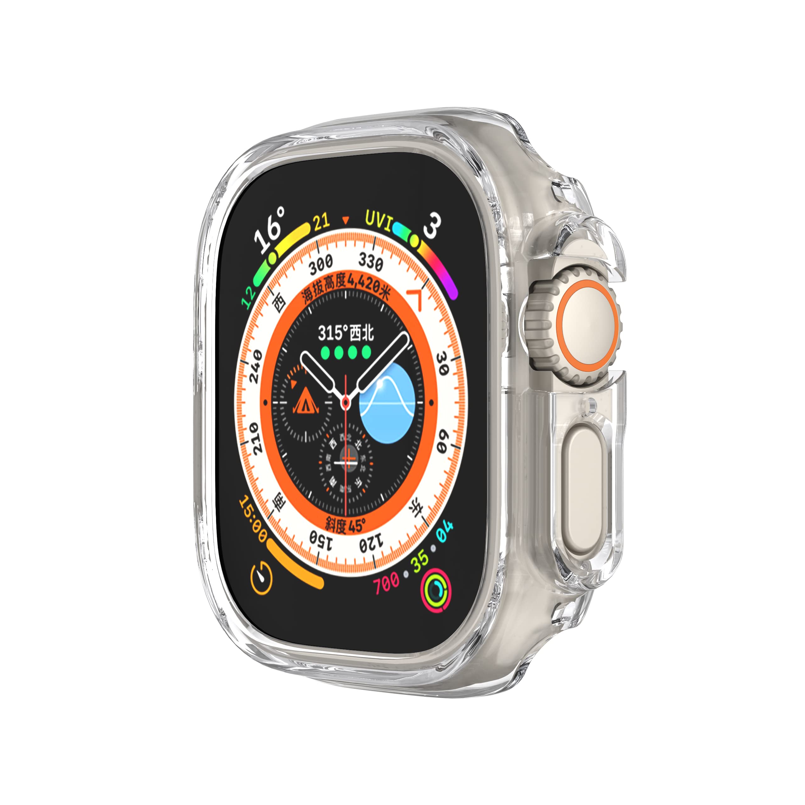 Compatible with Apple Watch Ultra 3 2 1 49mm Hard PC Case Cover - Impact Resistant, Shockproof, All-Around Edge Protective Bumper Cover (Clear) - View 4 of 9