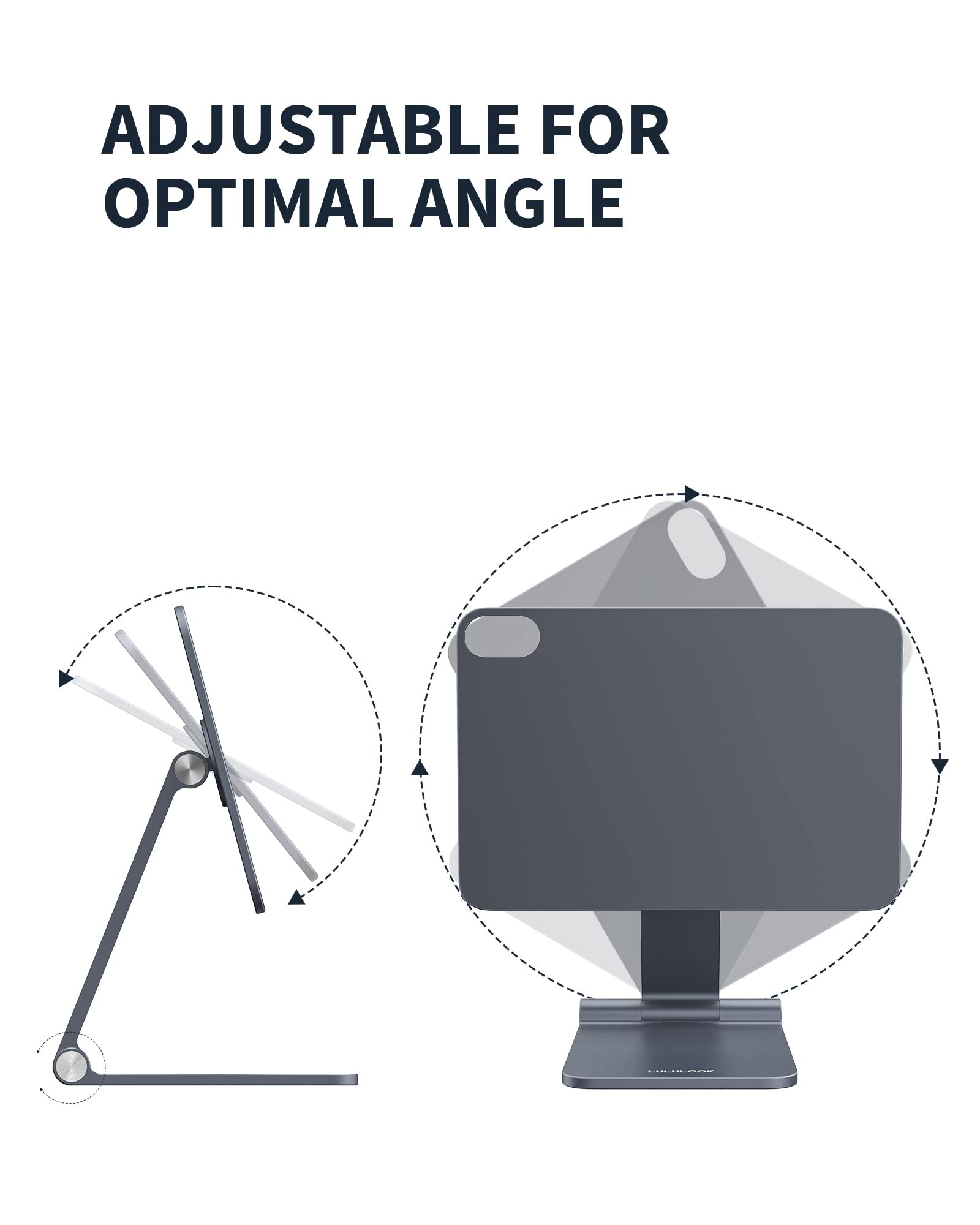Foldable Magnetic iPad Mini 6 Stand in Gray for Convenient Hands-Free Use and Easy Portability - View 2 of 6