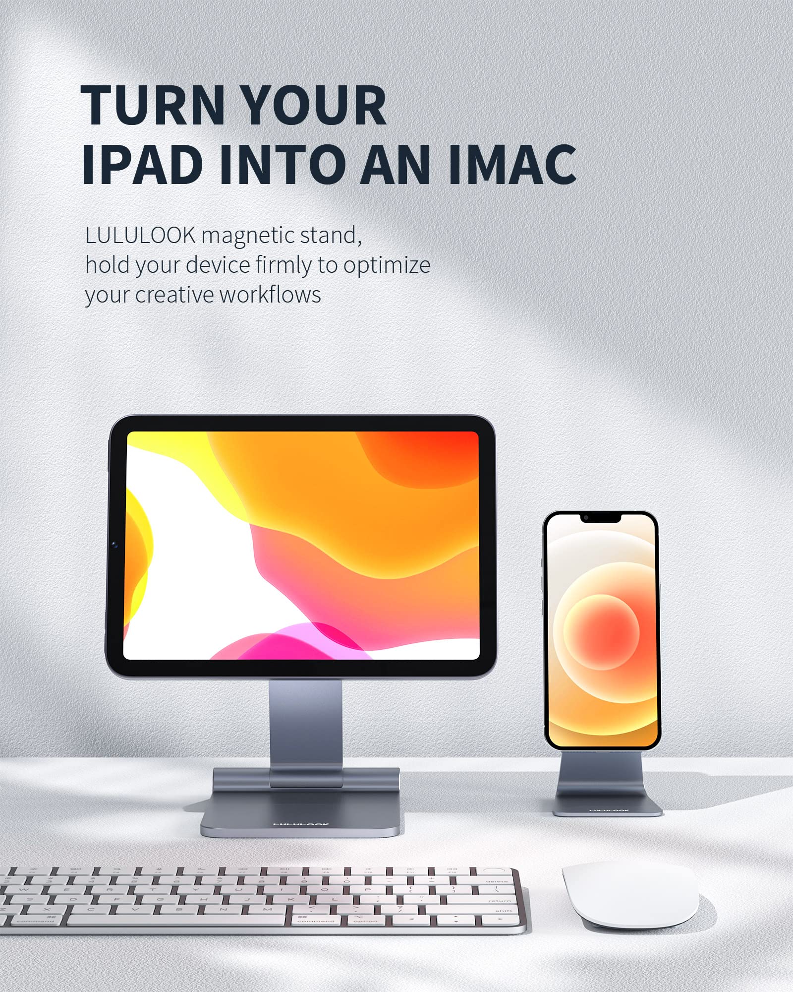 Foldable Magnetic iPad Mini 6 Stand in Gray for Convenient Hands-Free Use and Easy Portability - View 4 of 6