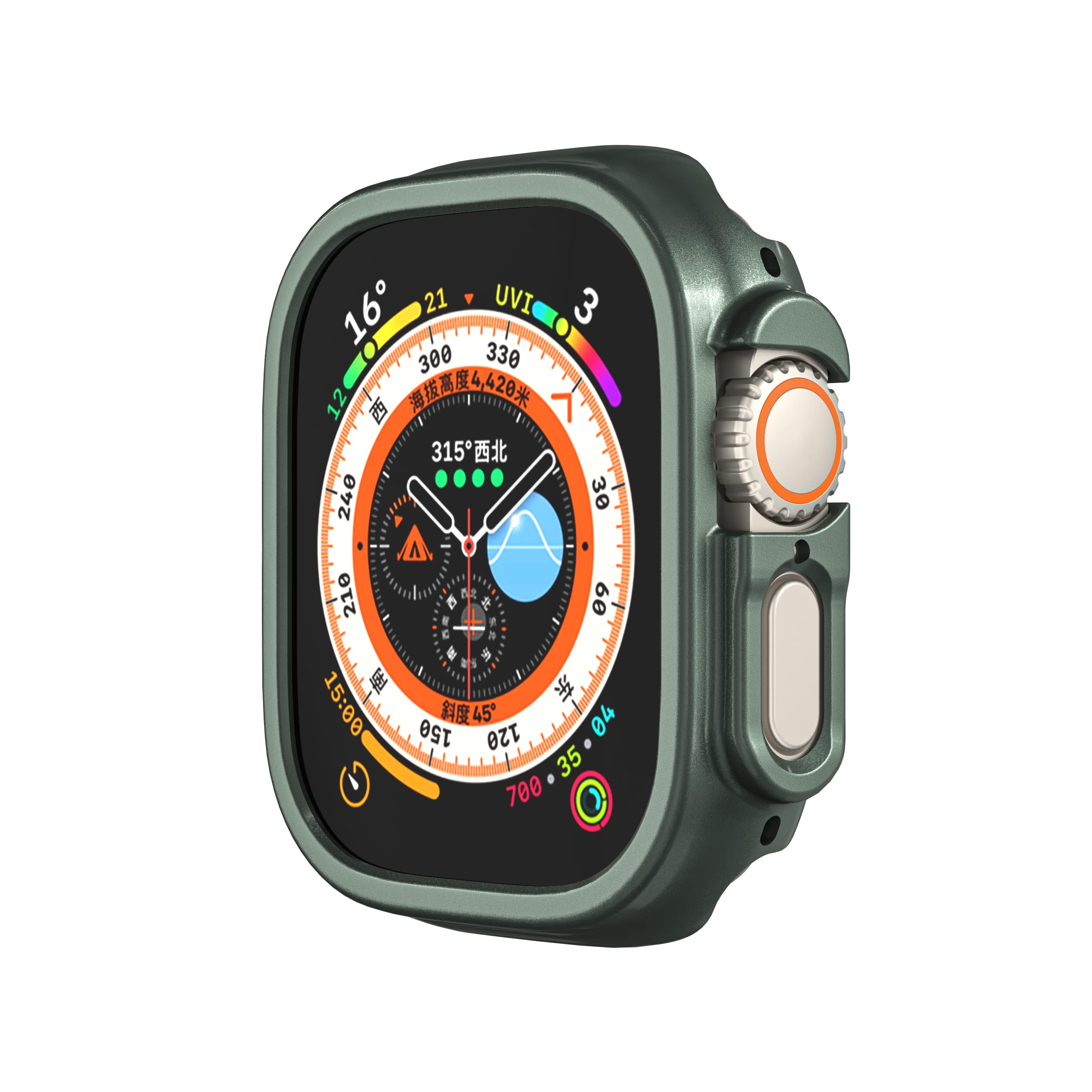 Compatible with Apple Watch Ultra 3 2 1 49mm Hard PC Case Cover - Impact Resistant, Shockproof, All-Around Edge Protective Bumper Cover (Green) - View 4 of 9