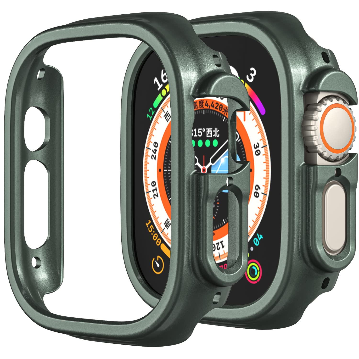 Compatible with Apple Watch Ultra 3 2 1 49mm Hard PC Case Cover - Impact Resistant, Shockproof, All-Around Edge Protective Bumper Cover (Green)