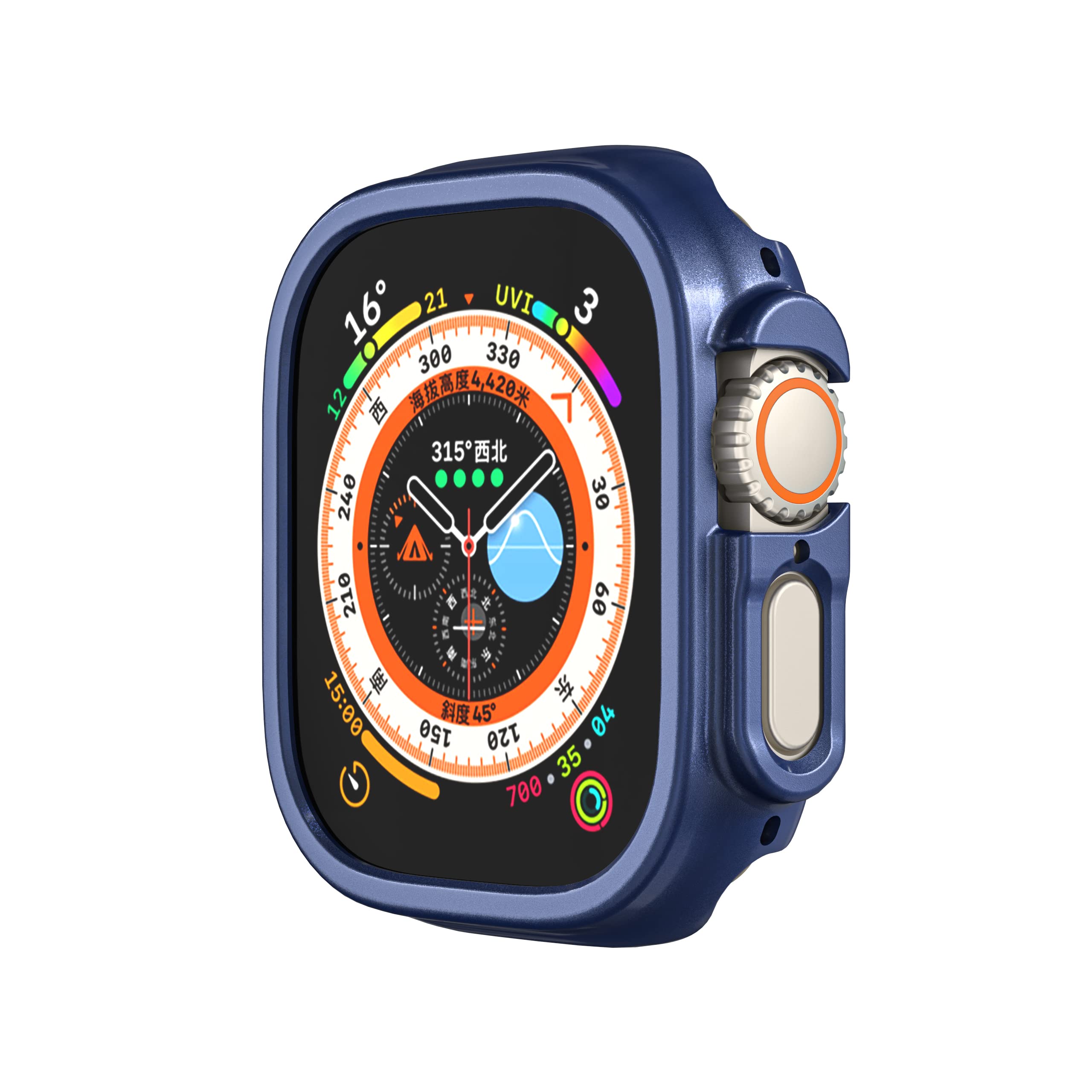 Compatible with Apple Watch Ultra 3 2 1 49mm Hard PC Case Cover - Impact Resistant, Shockproof, All-Around Edge Protective Bumper Cover (Blue) - View 4 of 9