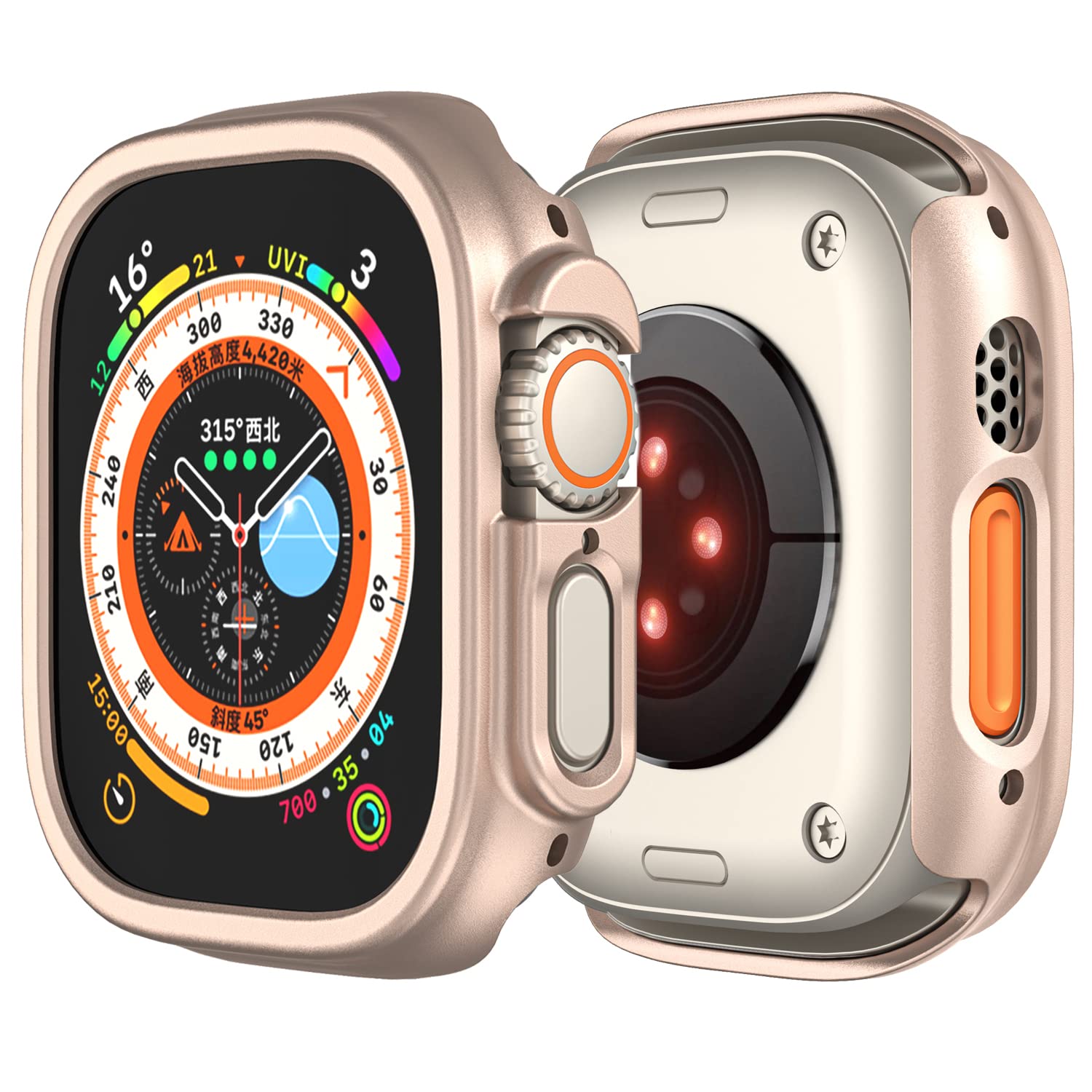 Compatible with Apple Watch Ultra 3 2 1 49mm Hard PC Case Cover - Impact Resistant, Shockproof, All-Around Edge Protective Bumper Cover (Rose Gold) - View 2 of 9