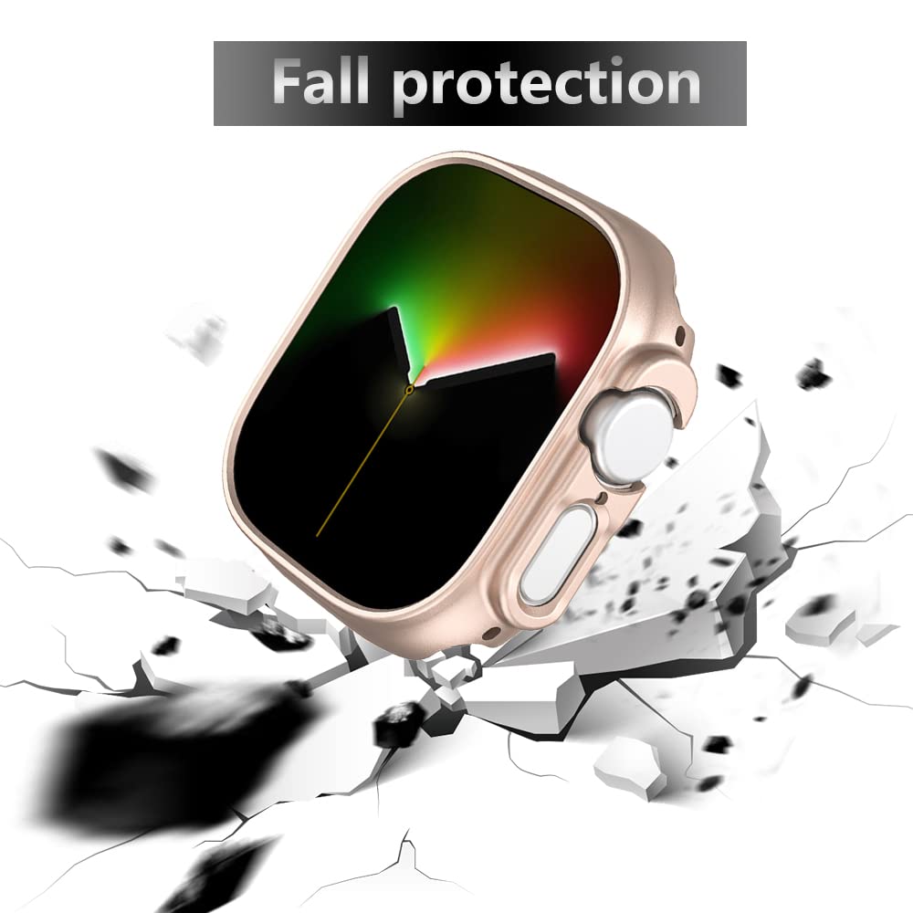 Compatible with Apple Watch Ultra 3 2 1 49mm Hard PC Case Cover - Impact Resistant, Shockproof, All-Around Edge Protective Bumper Cover (Rose Gold) - View 3 of 9