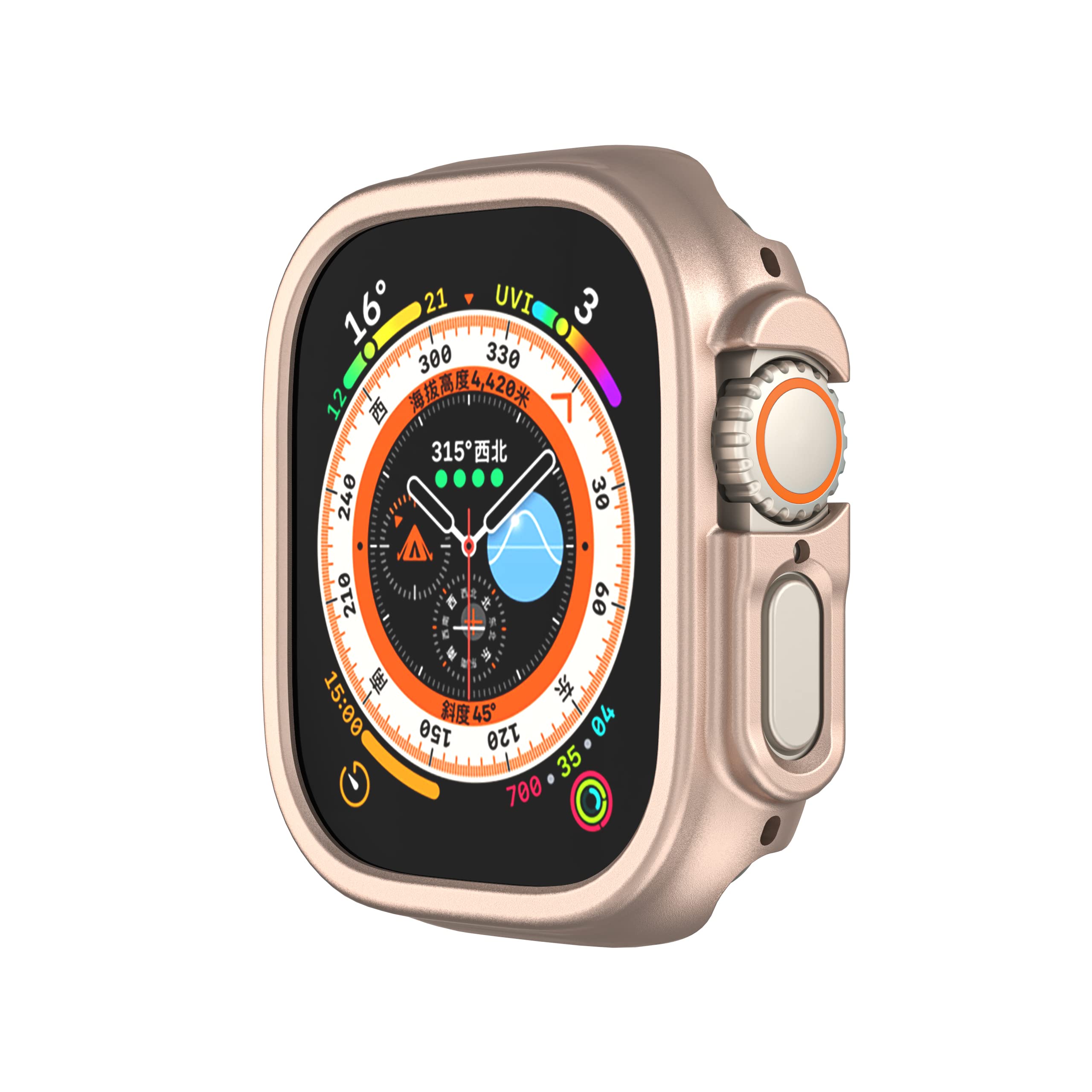 Compatible with Apple Watch Ultra 3 2 1 49mm Hard PC Case Cover - Impact Resistant, Shockproof, All-Around Edge Protective Bumper Cover (Rose Gold) - View 4 of 9