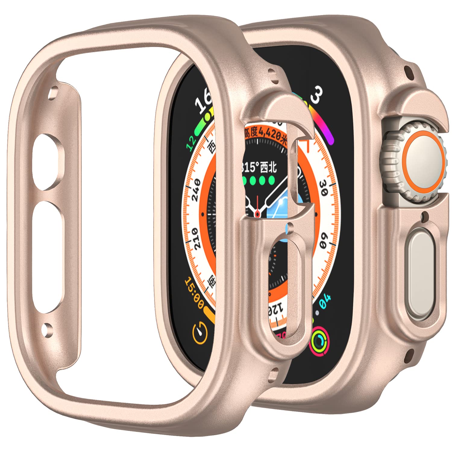 Compatible with Apple Watch Ultra 3 2 1 49mm Hard PC Case Cover - Impact Resistant, Shockproof, All-Around Edge Protective Bumper Cover (Rose Gold)