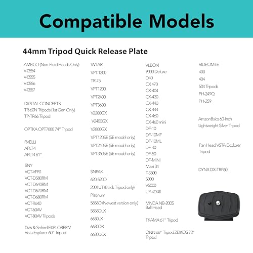 Foto&Tech Foto&Tech 44mm Tripod Quick Release Plate - DSLR & Smartphone Adapter for Vista & More - View 8 of 8