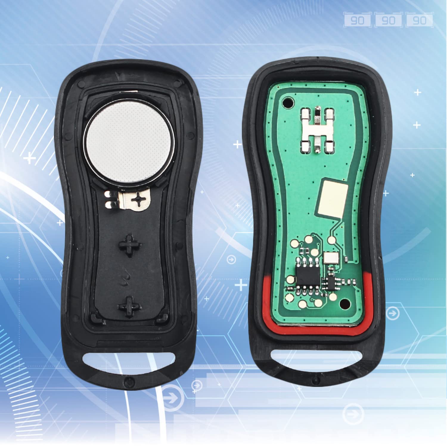 4 Button Car Keyless Entry Remote Key Fob Fits for Nissan 350Z Altima Armada Maxima Murano Pathfinder Sentra Versa Quest Infiniti QX56 EX35 FX35 FX45 - View 5 of 7