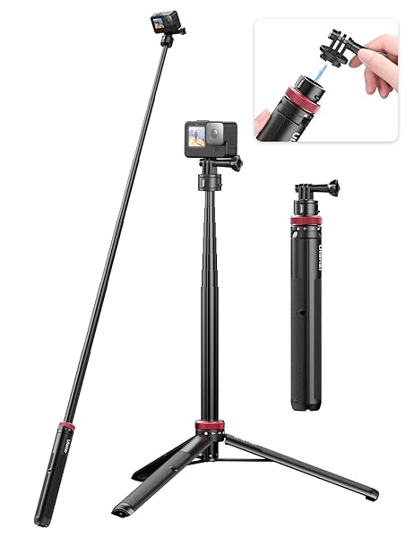 ULANZI Select ULANZI Go Quick II: 57in Selfie Stick Tripod for Action Cameras - Magnetic Suction & Quick Release Vlog Accessory