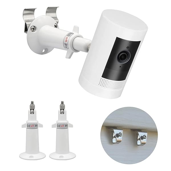 Haoyou Haoyou Ring Camera Vinyl Siding Wall Mounts No Drill 360 Degree Adjustable,Compatible with Ring Stick up Cam & Ring Indoor Cam?2Pack White?