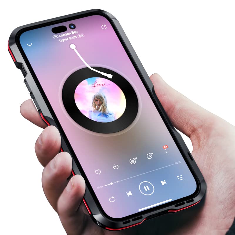 HENGHUI HENGHUI iPhone 14 Pro Aluminum Bumper Case Slim Shock Absorbent Metal Frame Light Blue Cool Design - View 6 of 7