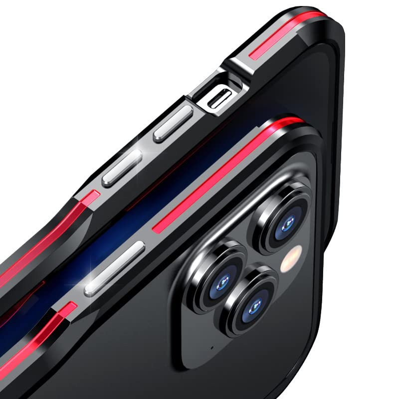 HENGHUI HENGHUI iPhone 14 Pro Aluminum Bumper Case Slim Shock Absorbent Metal Frame Light Blue Cool Design - View 7 of 7