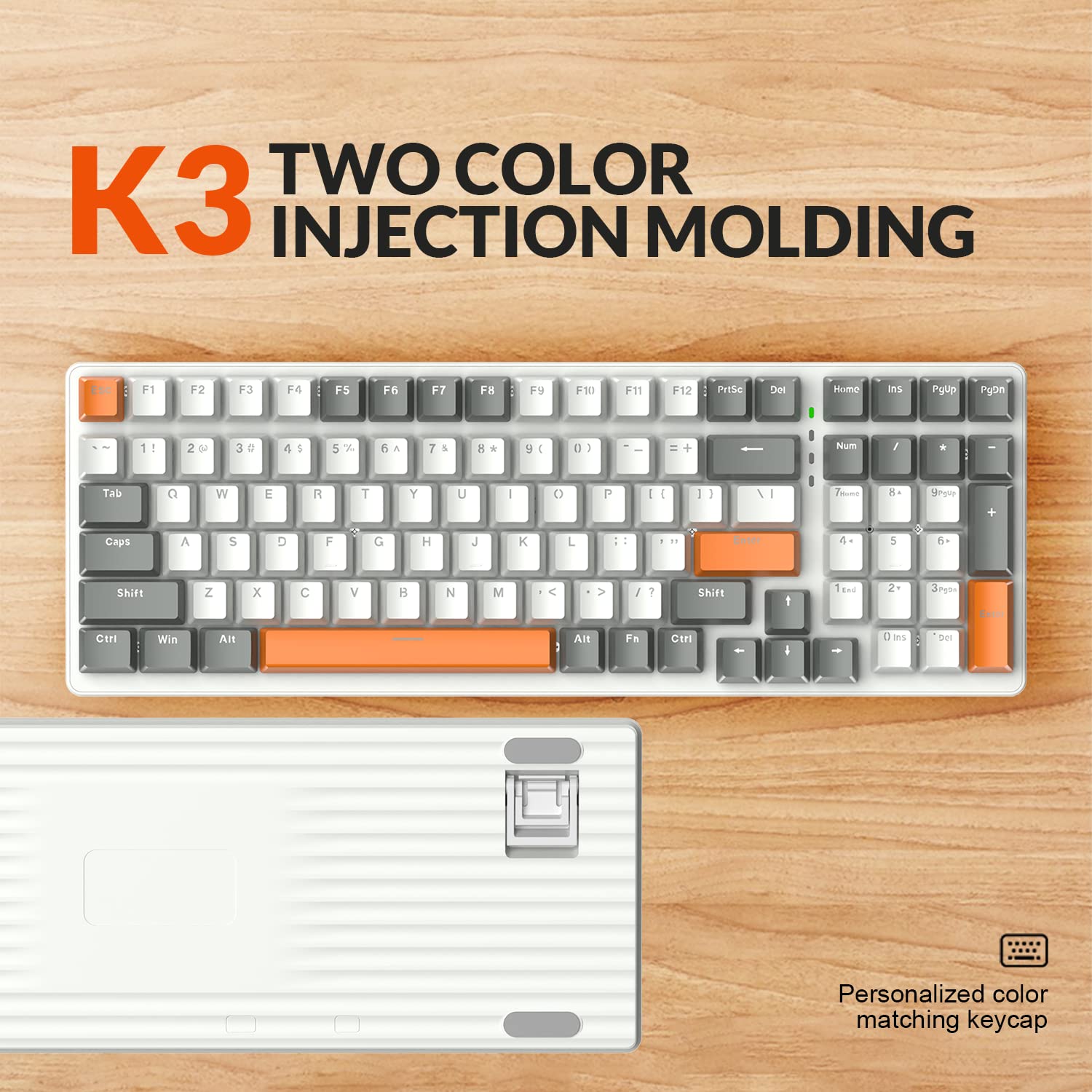 ZIYOU LANG K3 Mechanical Wired Gaming Keyboard,LED Rainbow Backlit Linear Red Switch 100 Keys Full Anti-ghosting,Ergonomic Durable ABS Mixed Color - View 6 of 9