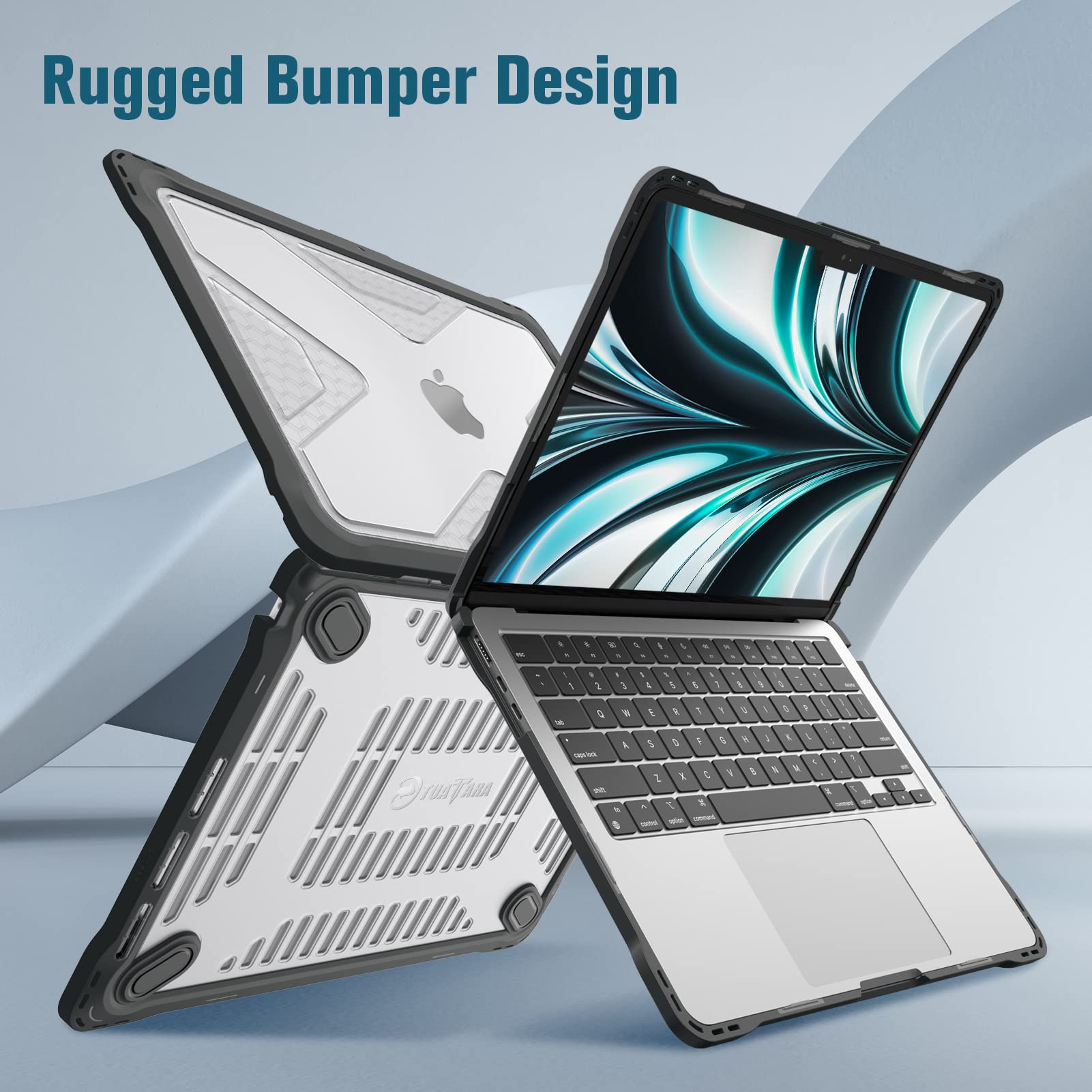 Fintie Heavy Duty Rugged Hard Shell Case for MacBook Air 13.6 Inch A2681 2022 Release with TPU Bumper and Clear Design - View 4 of 8