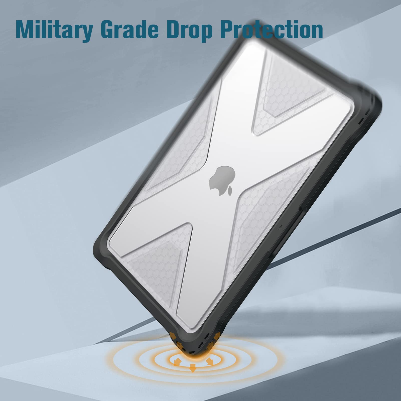 Fintie Heavy Duty Rugged Hard Shell Case for MacBook Air 13.6 Inch A2681 2022 Release with TPU Bumper and Clear Design - View 6 of 8