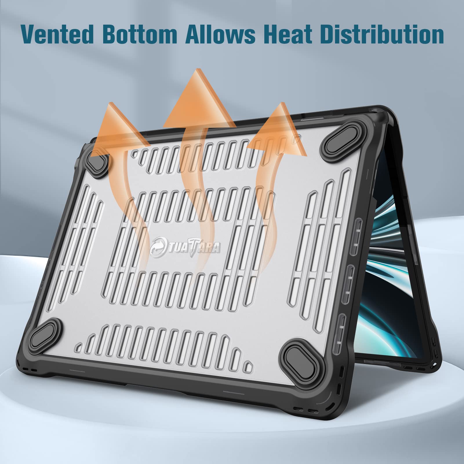 Fintie Heavy Duty Rugged Hard Shell Case for MacBook Air 13.6 Inch A2681 2022 Release with TPU Bumper and Clear Design - View 7 of 8