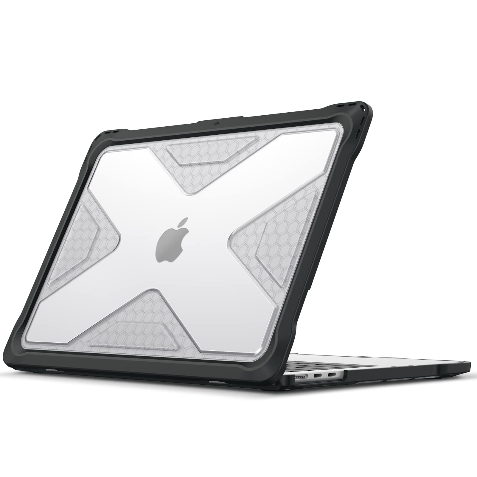 Fintie Heavy Duty Rugged Hard Shell Case for MacBook Air 13.6 Inch A2681 2022 Release with TPU Bumper and Clear Design