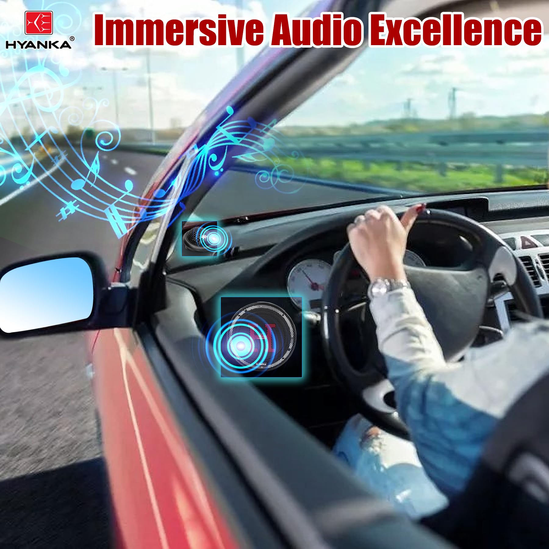 HYANKA 6.5 Inch Car Audio Component Speaker System for Superior Sound Quality and Performance - View 4 of 6