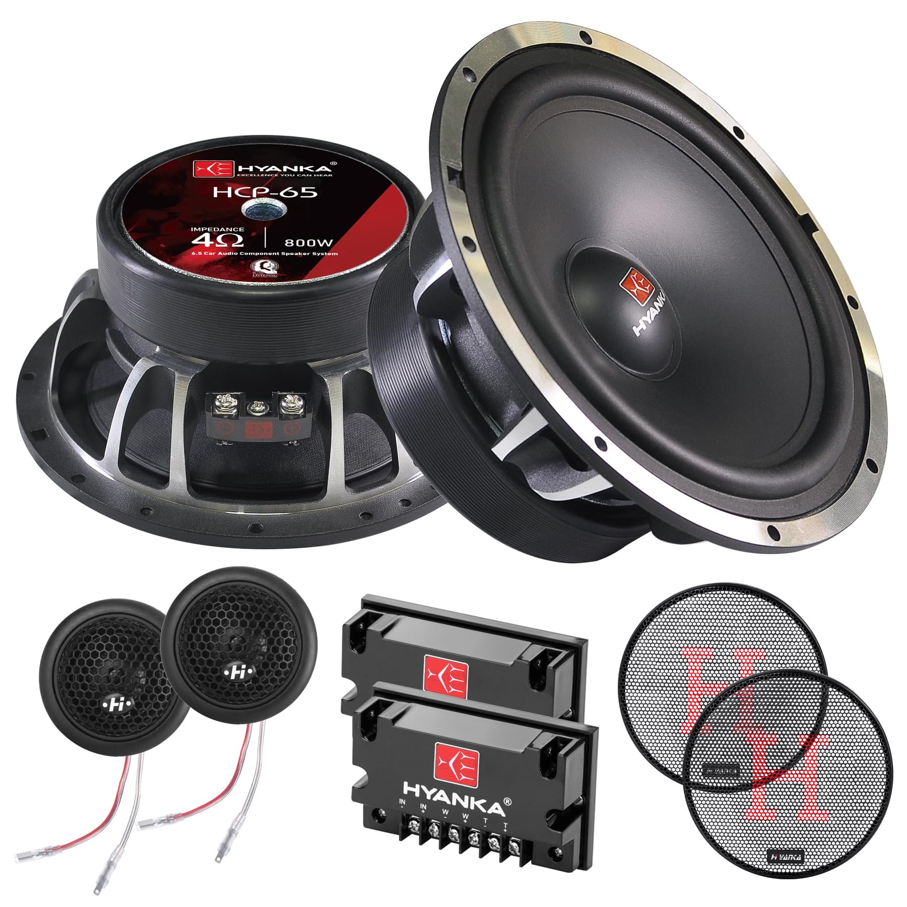 HYANKA 6.5 Inch Car Audio Component Speaker System for Superior Sound Quality and Performance