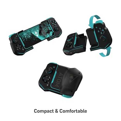 Turtle Beach Buy Turtle Beach Atom Mobile Game Controller - Bluetooth for Android Cloud Gaming, Compact Design & Low Latency - Black/Teal - View 6 of 11