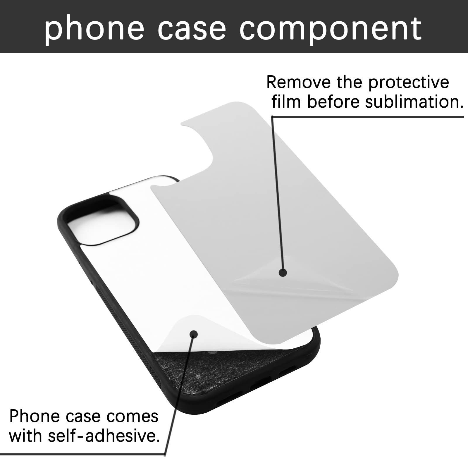 5PCS Sublimation Phone Case Blanks for iPhone 14 Easy DIY Soft Anti Slip Covers Bulk Black - View 2 of 5