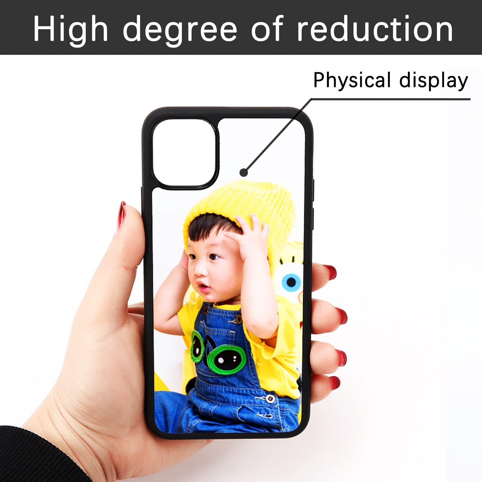 5PCS Sublimation Phone Case Blanks for iPhone 14 Easy DIY Soft Anti Slip Covers Bulk Black - View 3 of 5