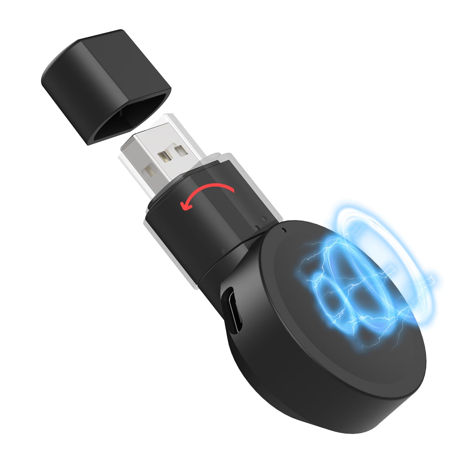 Portable Watch Charger for Galaxy Watch 7 6 6 Classic 5, Rotatable USB Travel Charging Dock Compatible with Galaxy 4 Classic 3 and Active 2