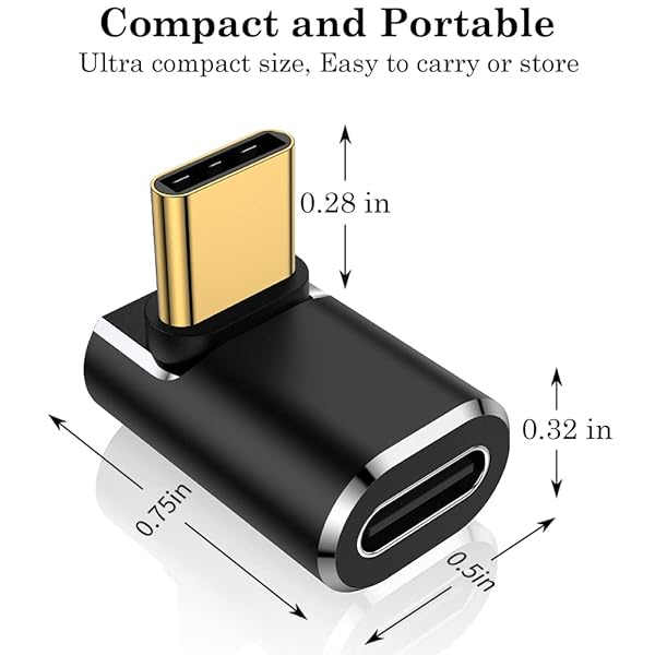 AuviPal AuviPal 90 Degree USB C Adapter 4 Pack Right Angle Connector for Steam Deck ROG Ally MacBook Tablet Phone Black - View 7 of 8