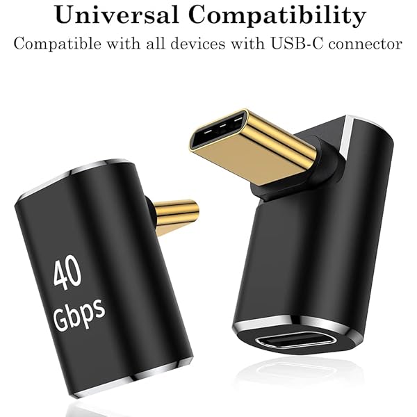 AuviPal AuviPal 90 Degree USB C Adapter 4 Pack Right Angle Connector for Steam Deck ROG Ally MacBook Tablet Phone Black - View 8 of 8