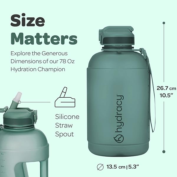 Hydracy Hydracy 2.3L BPA-Free Water Bottle: Adjustable Strap, Spill-Proof Lid & Easy Sip Spout for On-the-Go Hydration - View 7 of 11