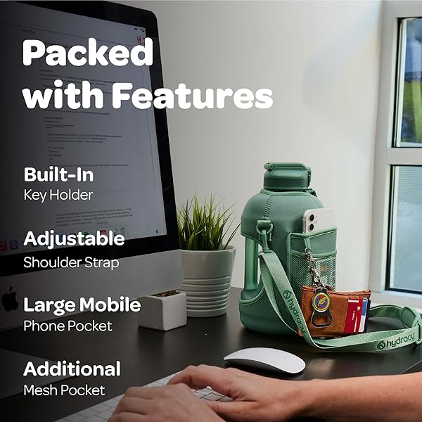 Hydracy Hydracy 2.3L BPA-Free Water Bottle: Adjustable Strap, Spill-Proof Lid & Easy Sip Spout for On-the-Go Hydration - View 9 of 11