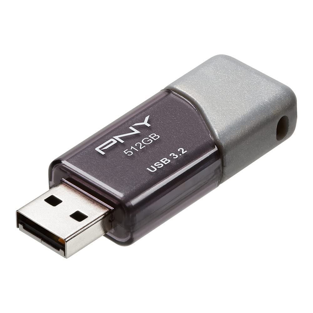 PNY PNY 512GB Turbo Attache 3 USB 3.2 Flash Drive 100MB/s Silver Pack of 1 High Speed Storage Solution - View 2 of 4