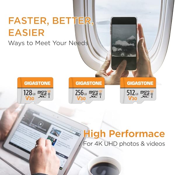 Gigastone Gigastone 128GB Micro SD Card 10 Pack for 4K Video Pro Surveillance Security Action Camera Drone 95MBs UHS-I V30 Class 10 - View 4 of 6