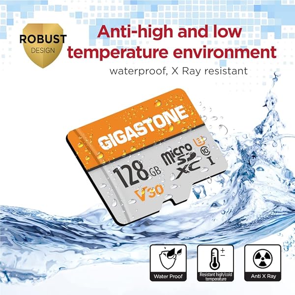Gigastone Gigastone 128GB Micro SD Card 10 Pack for 4K Video Pro Surveillance Security Action Camera Drone 95MBs UHS-I V30 Class 10 - View 6 of 6