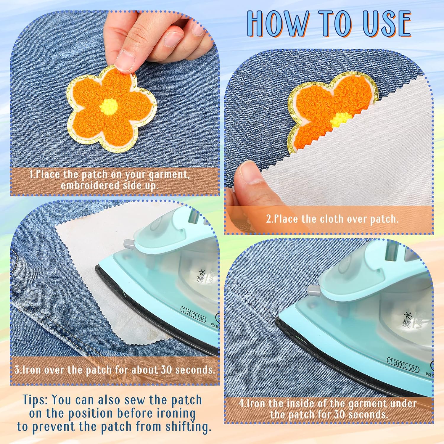 Yilloog Yilloog 120 Pcs Chenille Letter Patches Iron on Embroidered Stickers for DIY Clothing Hats Jackets Jeans in Pink Purple Blue - View 6 of 6