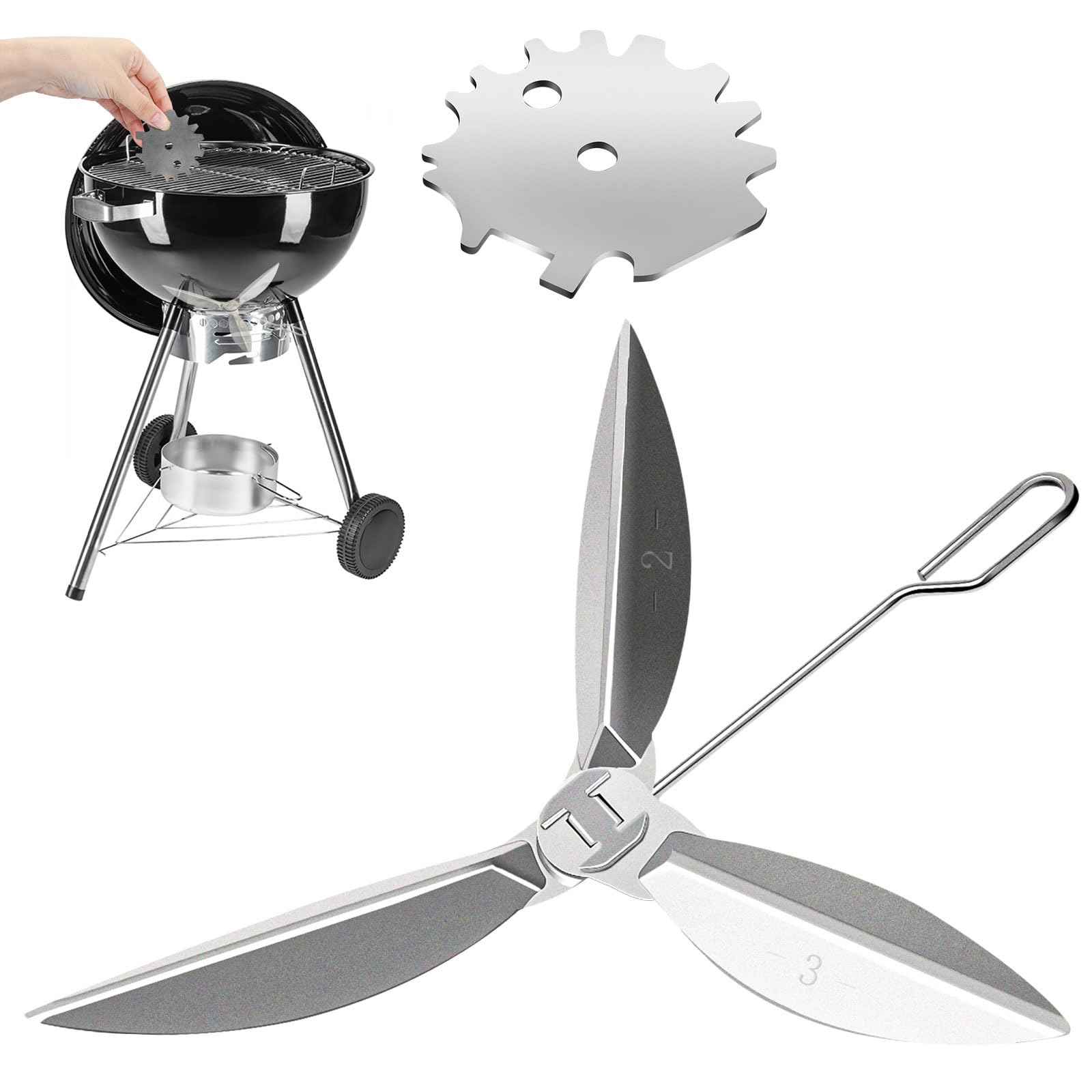 22-1 2-Inch One-Touch Cleaning System Kit, 7444 Replacement Parts-Grill Damper for Weber Grill, Also for Master-Touch Series, Performer Series, and