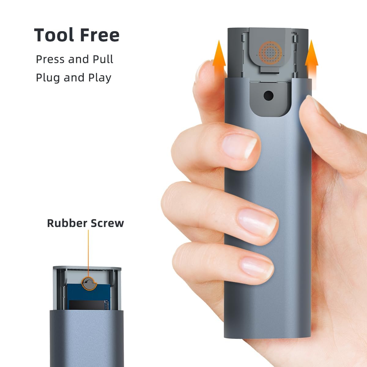 MAIWO MAIWO M2 NVMe SSD Enclosure USB 3.1 Gen2 10Gbps 4TB Tool Free PCIe to USB C Adapter Reader Case - View 6 of 8