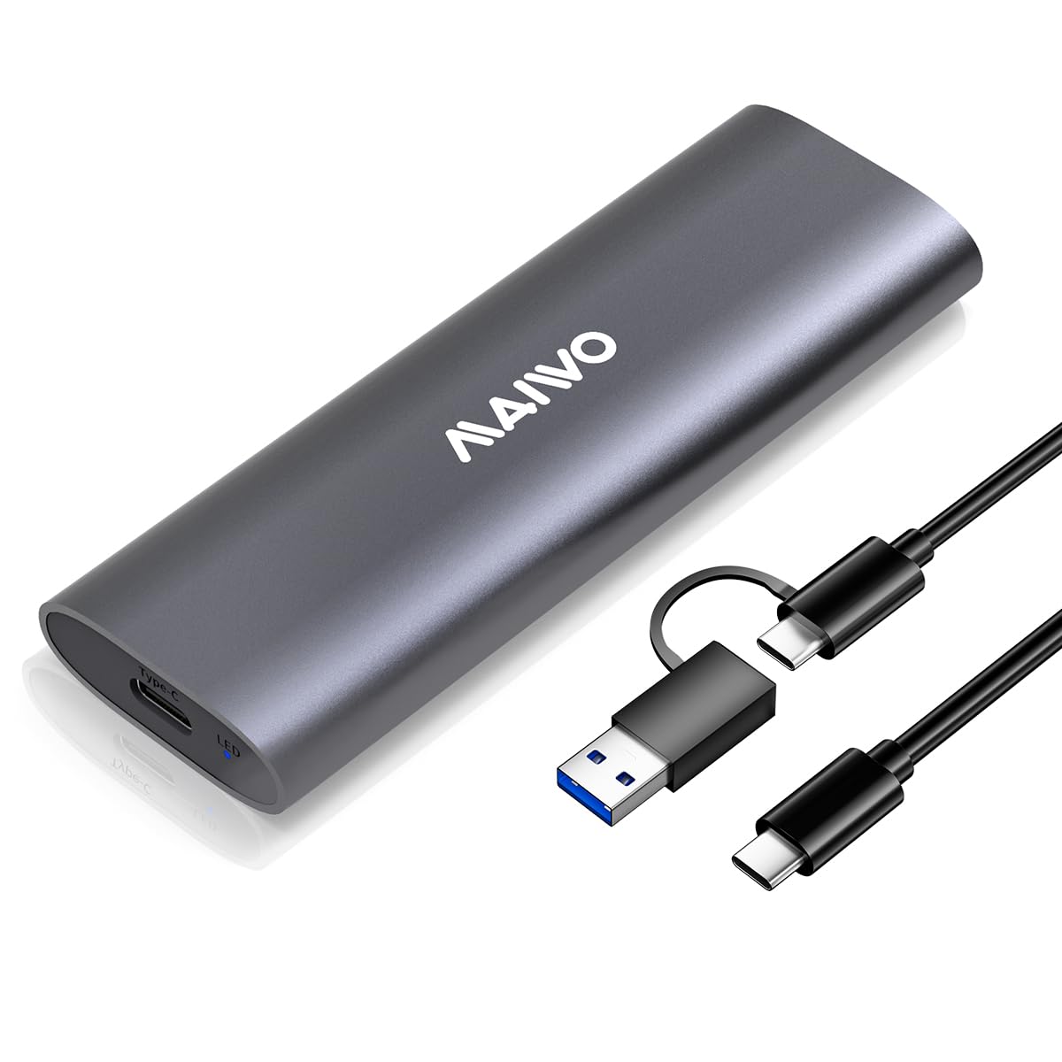 MAIWO MAIWO M2 NVMe SSD Enclosure USB 3.1 Gen2 10Gbps 4TB Tool Free PCIe to USB C Adapter Reader Case