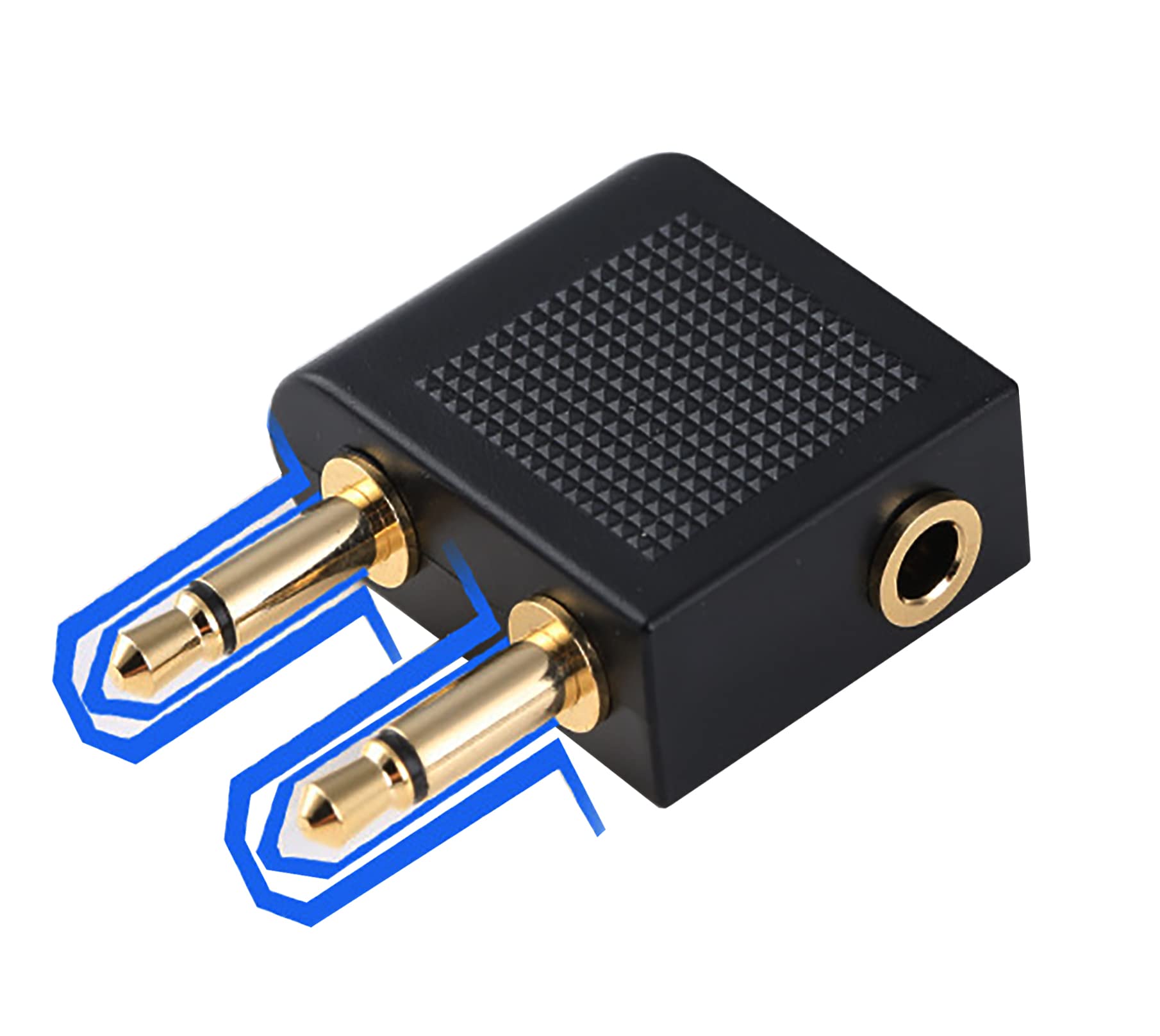 Airplane Headphone Adapter,Airfly Pro Plug,3.5mm Dual Stereo Jack Male to Female Airline Headset Adapter Flight Audio Conversion Plug Compatible with