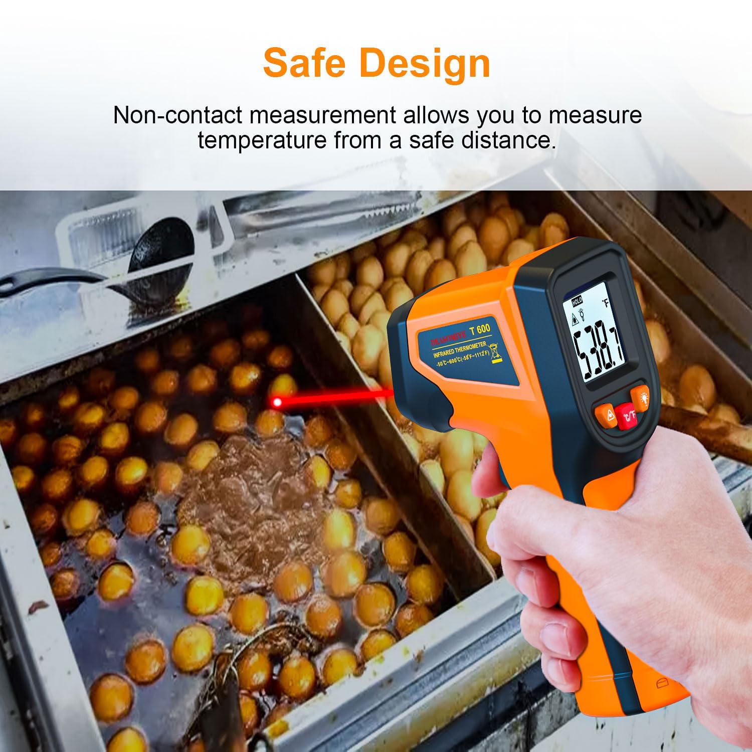DEASOMIYE Upgrade 2023 Laser Infrared Thermometer Non-Contact Digital Temperature Gun for Industrial Kitchen Automotive HVAC Temperature Measurement - View 4 of 7