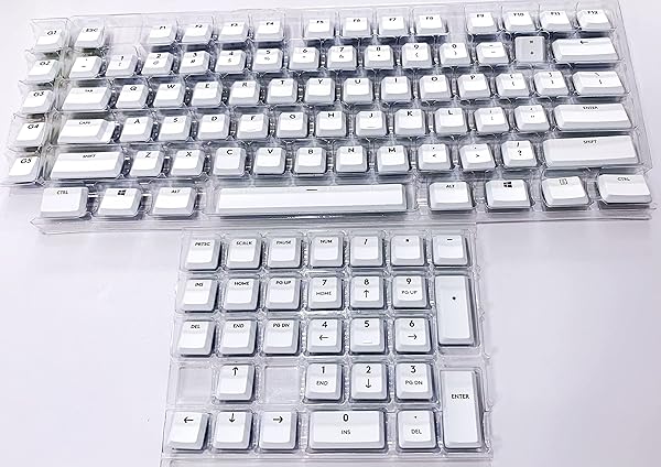 wj wj forG915 Full Set of 109 Keycaps Replacement for G915 G913 G815 G813 TKL RGB Gaming Mechanical Keyboard White 109 Keys - View 7 of 8
