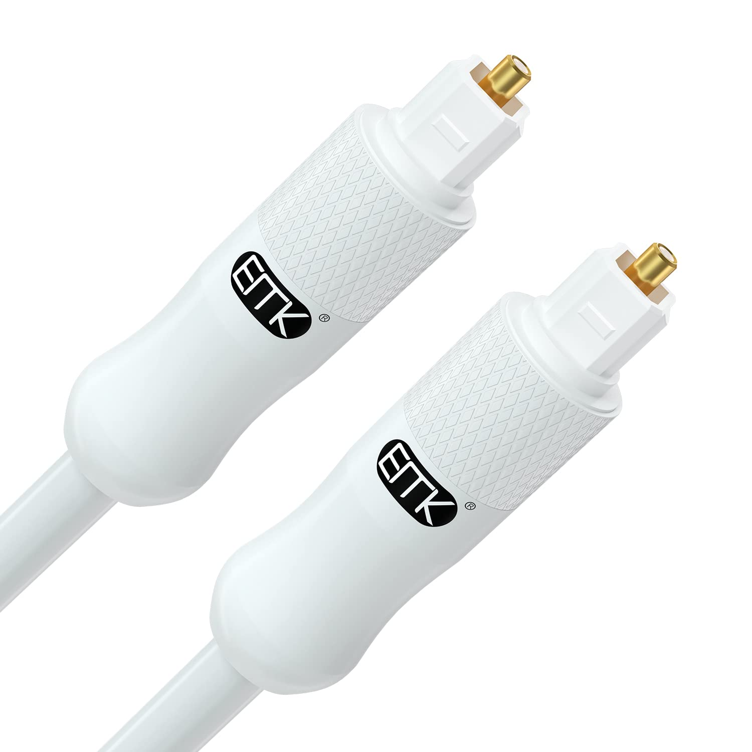 EMK White Optical Audio Cable [30ft 10M] - Digital SPDIF Toslink Fiber Optic Cable for Sound Bar, TV, Home Theater, Blu-ray Player - White,