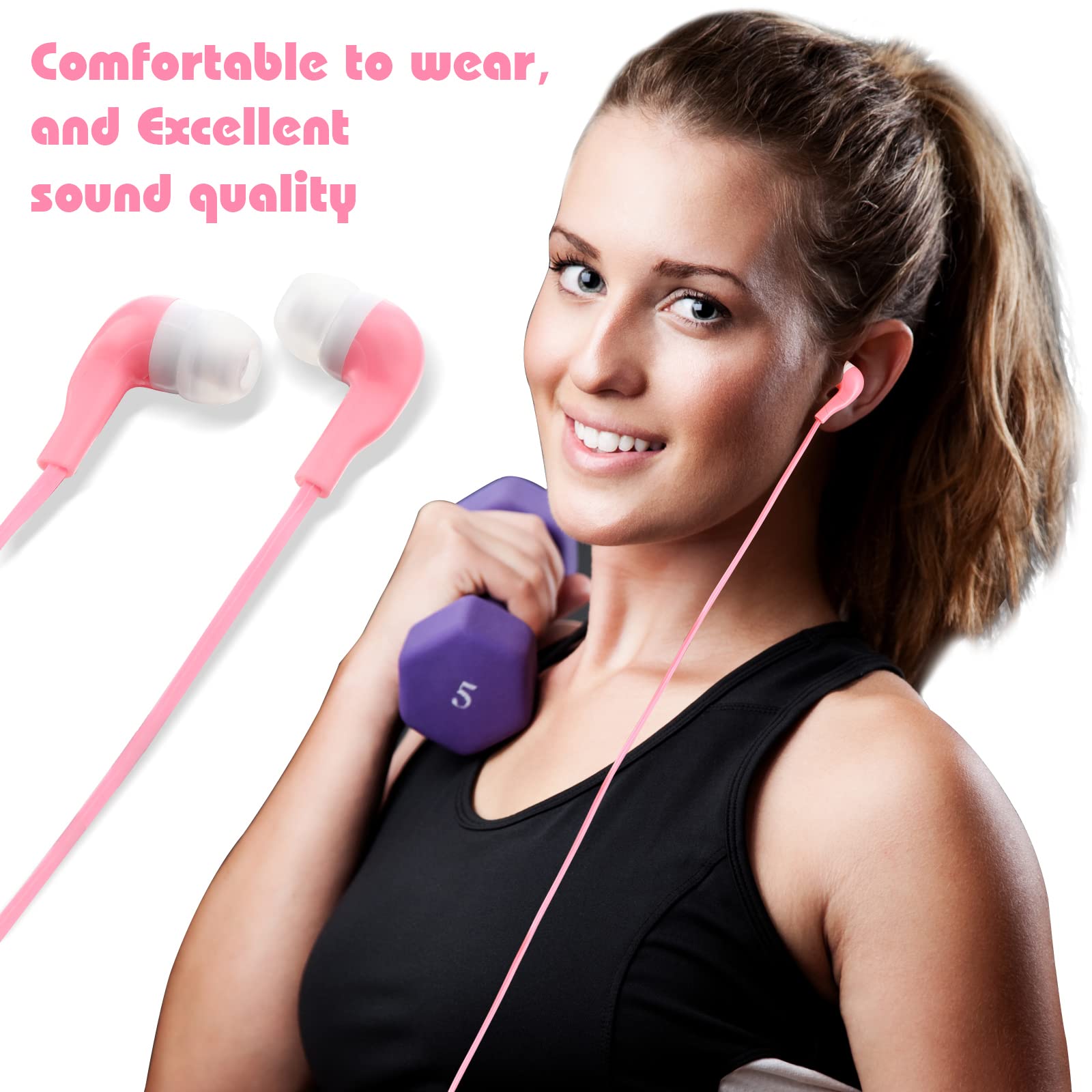 Kigeli Students Earbuds Bulk 100 Pack Earphones in-Ear Headphones for Classroom School Libraries Students Teens Compatible with Most 3.5 mm - View 3 of 7