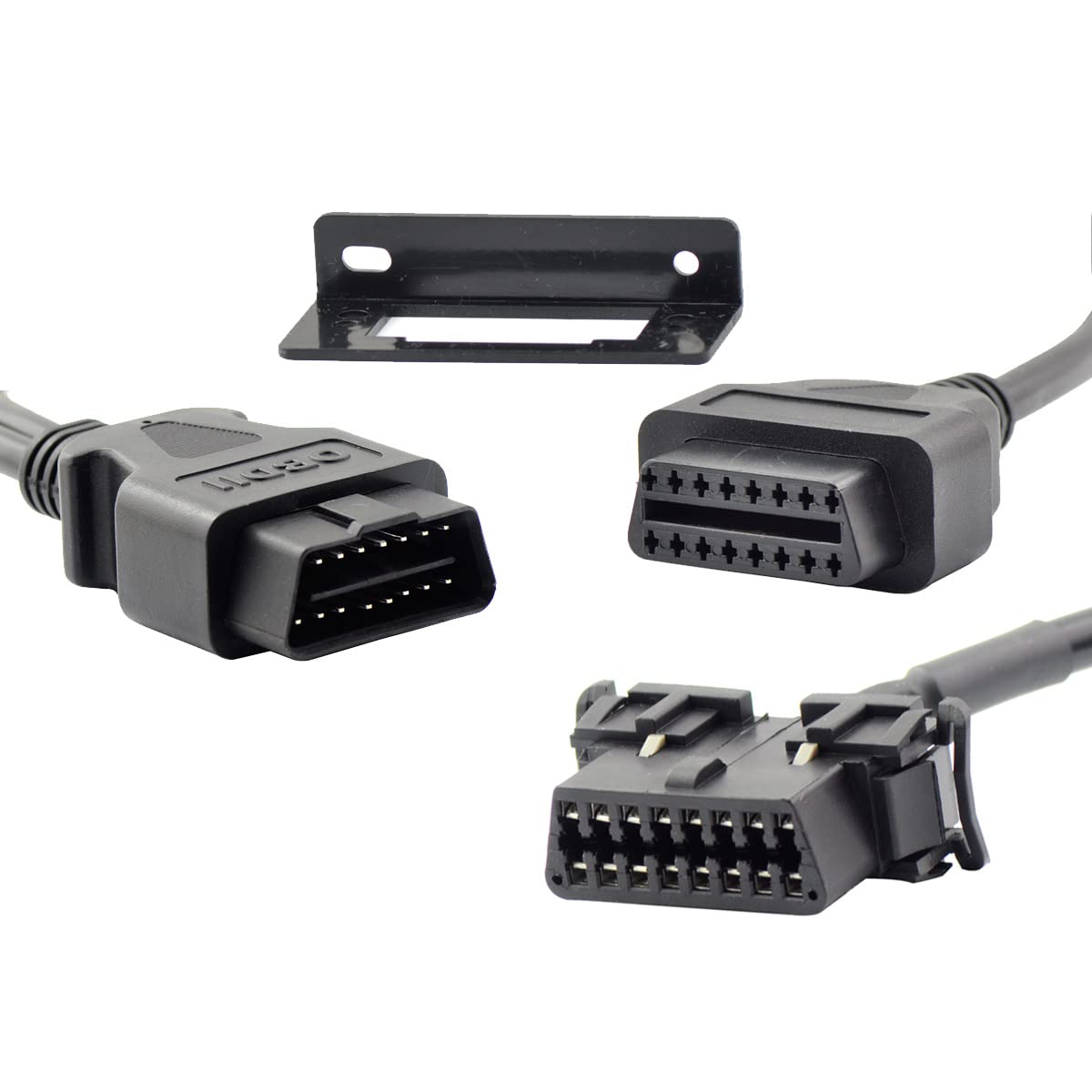 Pack of 5 iKKEGOL OBD2 OBD II Full 16 Pin Splitter Y Open Cable J1962 1 Male to 2 Female Connector Underdash Mount Bracket for Diagnostic DIY - View 9 of 9