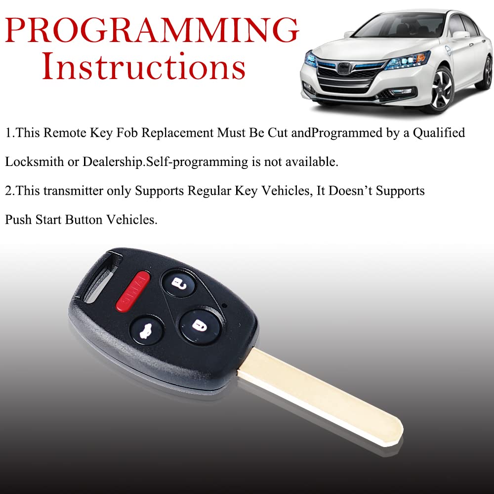 MechanMagic Key Fob Remote Replacement Fits for Honda Pilot 2009 2010 2011 2012 2013 2014 2015 Accord (Sedan Only) 2008-2012 KR55WK49308 Keyless - View 2 of 7