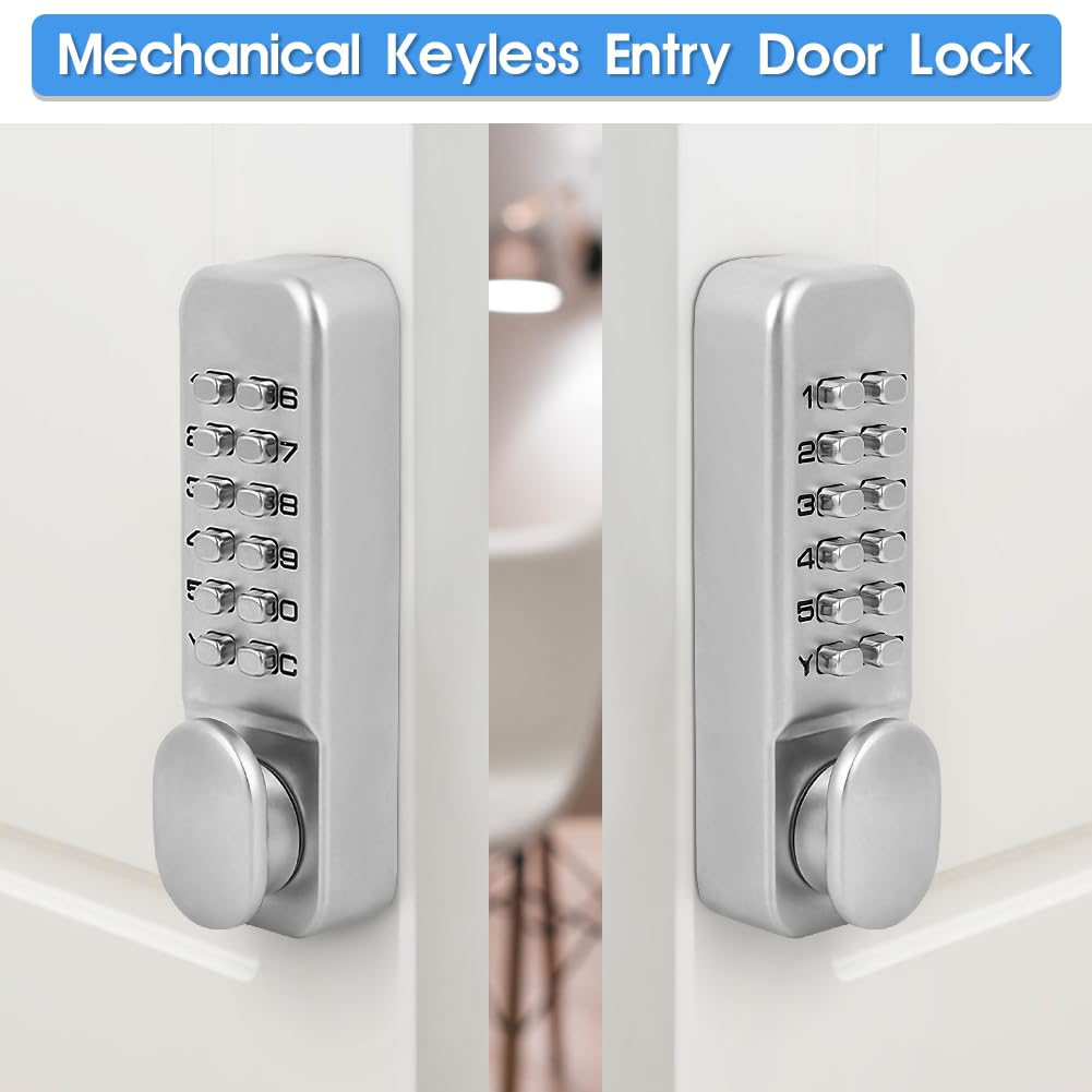Ejoyous Mechanical Combination Lock Keyless Entry Door Lock 1-11 Digits Code Keypad Deadbolt for Home Gate Kitchen Office Balcony Security - View 4 of 8